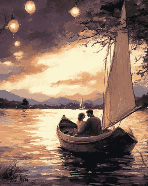 Romantic Boat Journey Diamond Painting