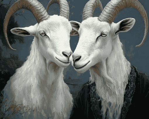 Romantic Goat Pair Diamond Painting