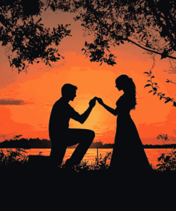 Romantic Proposal Silhouette Diamond Painting