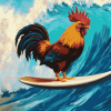 Rooster Surf Adventure Diamond Painting