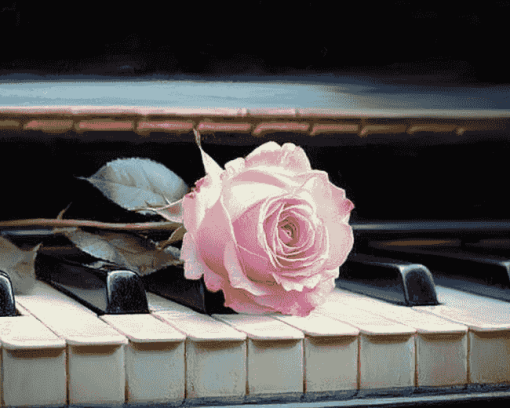 Rose Blossom Piano Diamond Painting