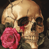 Rose and Skull Motif Diamond Painting