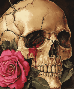 Rose and Skull Motif Diamond Painting