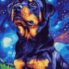 Rottweiler Starry Night Diamond Painting