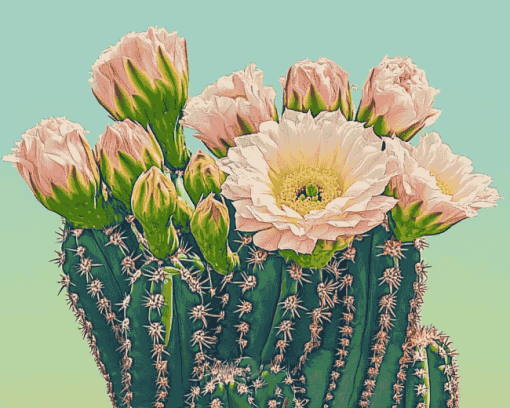 Saguaro Cactus Blossoms Diamond Painting