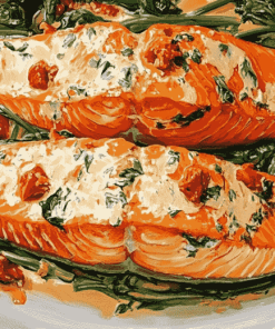 Salmon Fish Meal Diamond Painting