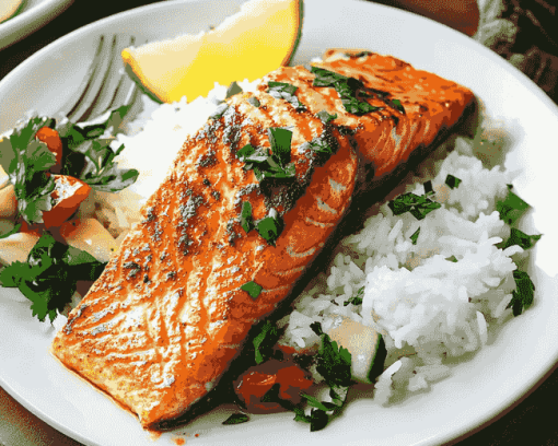 Salmon and Rice Meal Diamond Painting