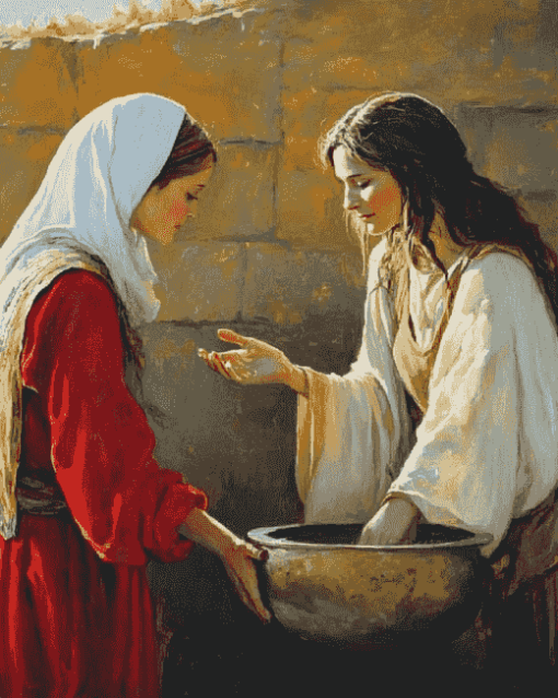 Samaritan Woman Vintage Diamond Painting