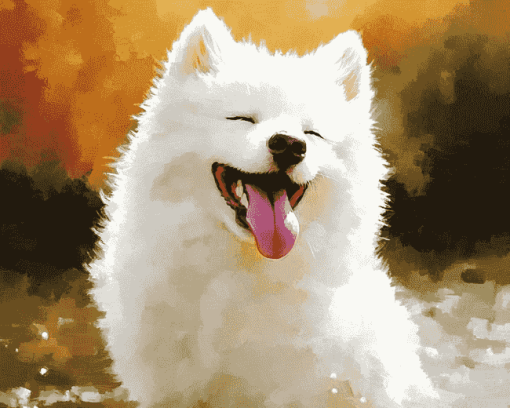 Samoyed Puppy Delight Diamond Painting