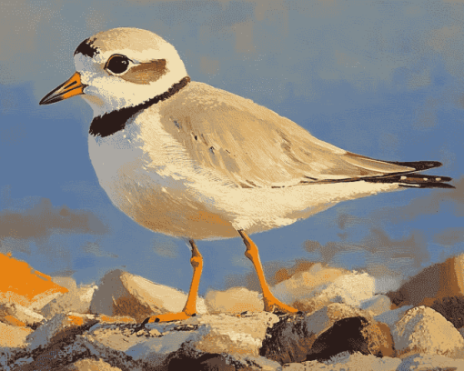 Sand Piping Plover Birds Diamond Painting