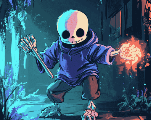 Sans Undertale Animation Inspired Diamond Painting