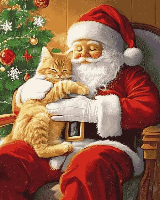 Santa Cats Christmas Diamond Painting