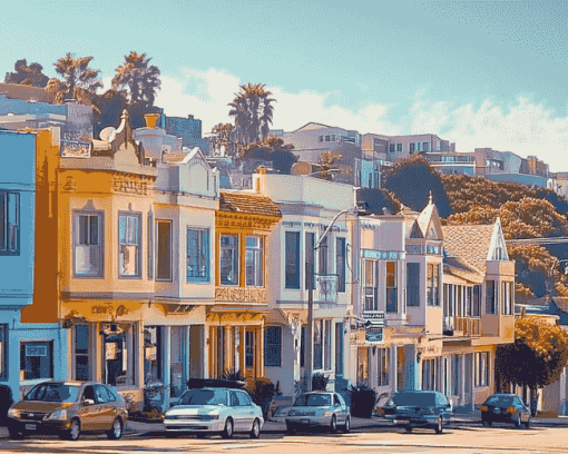 Santa Cruz Colorful Buildings Diamond Painting