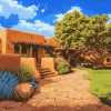 Santa Fe Houses Landscape Diamond Painting