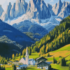 Santa Maddalena Mountain Views Diamond Painting