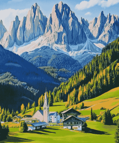 Santa Maddalena Mountain Views Diamond Painting