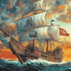 Santa Maria Ship Diamond Painting