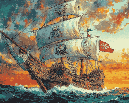 Santa Maria Ship Diamond Painting