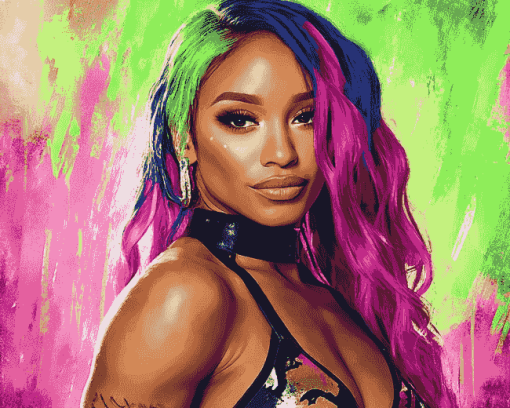 Sasha Banks WWE Champion Diamond Painting