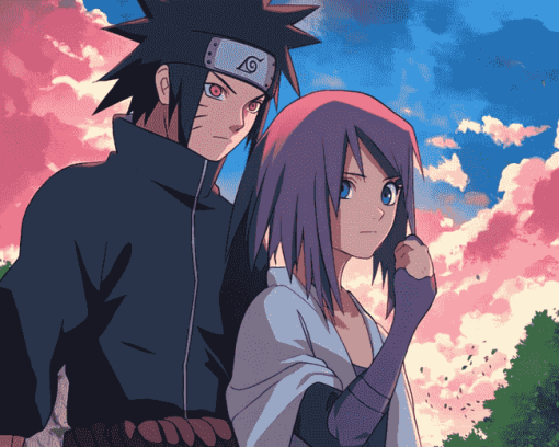 Sasuke Sakura Anime Diamond Painting