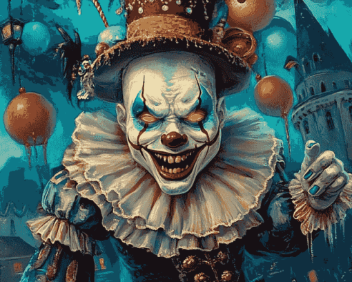 Scary Clown Jester Diamond Painting