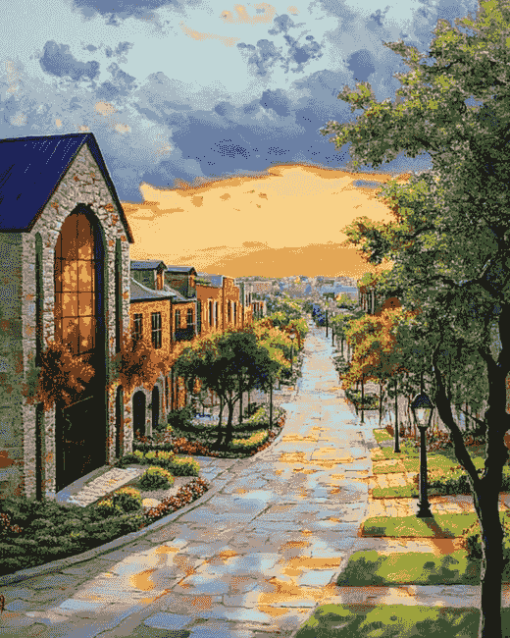 Scenic Flower Mound Streets Diamond Painting