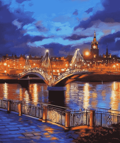 Scenic Londonderry Bridge Night Diamond Painting