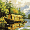 Scenic Valleys House Boat Diamond Painting