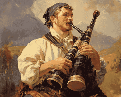 Scottish Bagpipes Vintage Diamond Painting