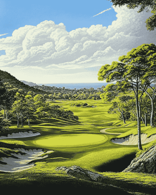 Sea Pine Golf Landscape Diamond Painting