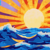 Sea Sunset Pop Art Diamond Painting