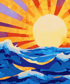 Sea Sunset Pop Art Diamond Painting