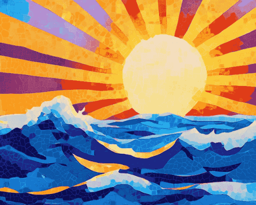 Sea Sunset Pop Art Diamond Painting