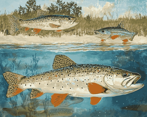 Sea Trout Fish Diamond Painting