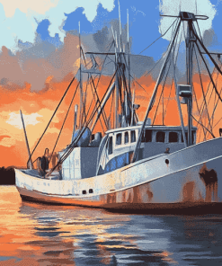 Seascape Shrimp Boat Diamond Painting