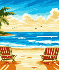 Seaside Chairs Beach View Diamond Painting