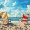 Seaside Haven with Deckchair Diamond Painting