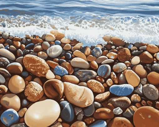 Seaside Serenity Pebbles Diamond Painting