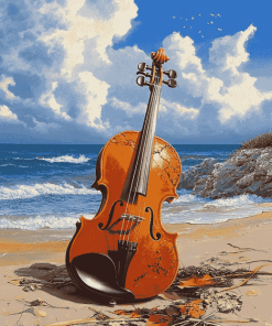 Seaside Violin Harmony Diamond Painting