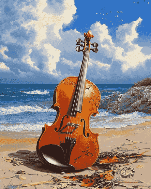 Seaside Violin Harmony Diamond Painting