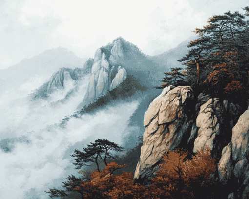 Seoraksan Mountain Views Diamond Painting