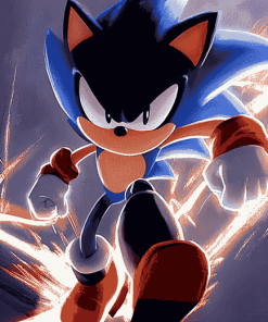 Shadow Sonic Video Game Diamond Painting