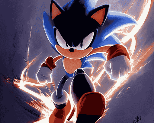 Shadow Sonic Video Game Diamond Painting