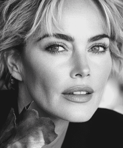 Sharon Stone Black and White Diamond Painting