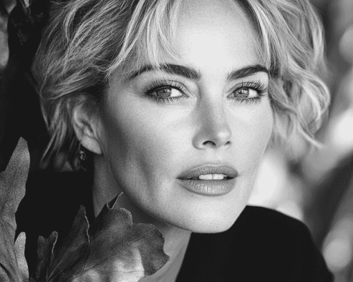 Sharon Stone Black and White Diamond Painting