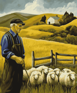 Sheep Farm Landscapes Diamond Painting