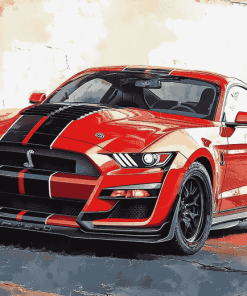 Shelby Mustang Car Engines Diamond Painting