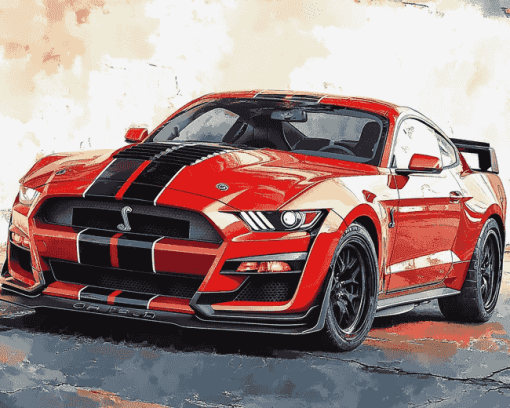 Shelby Mustang Car Engines Diamond Painting