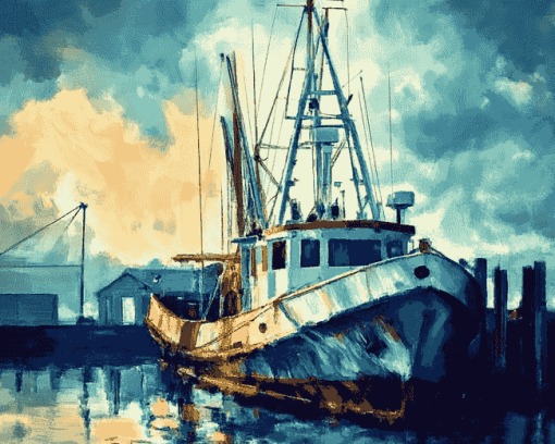 Shrimp Boat Engines Diamond Painting