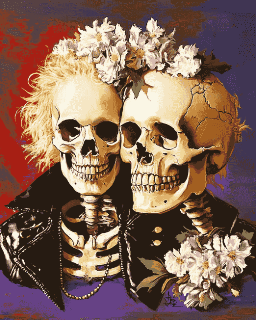 Sid and Nancy Skull Animation Diamond Painting